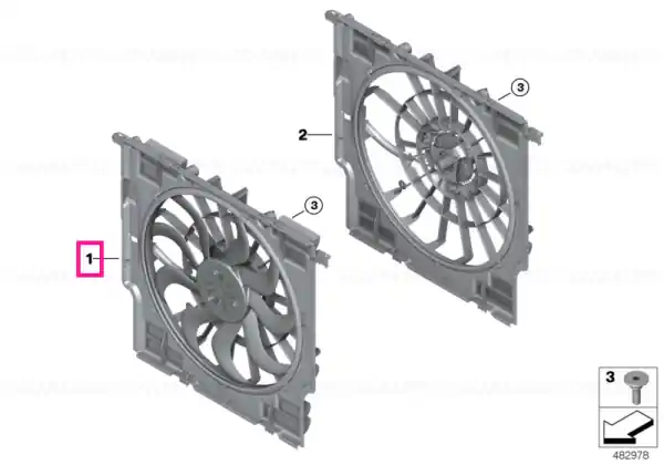 Carcasă ventilator cu ventilator 400W - BMW Preț redus