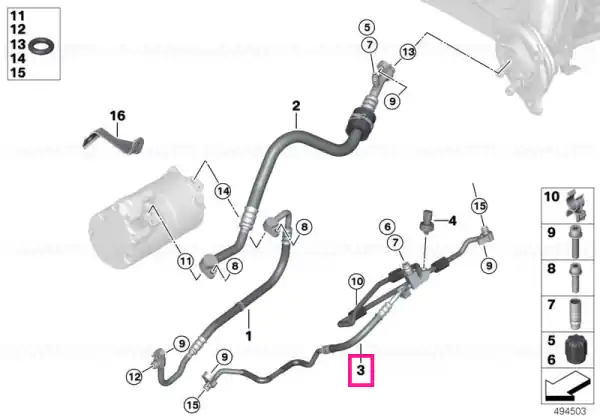 Pressure hose,condenser,evaporator - BMW Discount