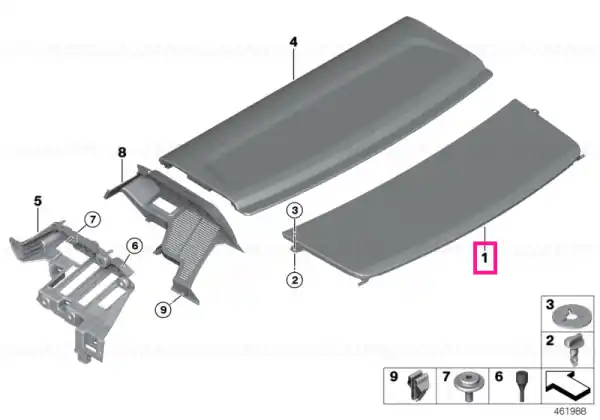 Parcel shelf, rear OYSTER - BMW Cumpărături sigure