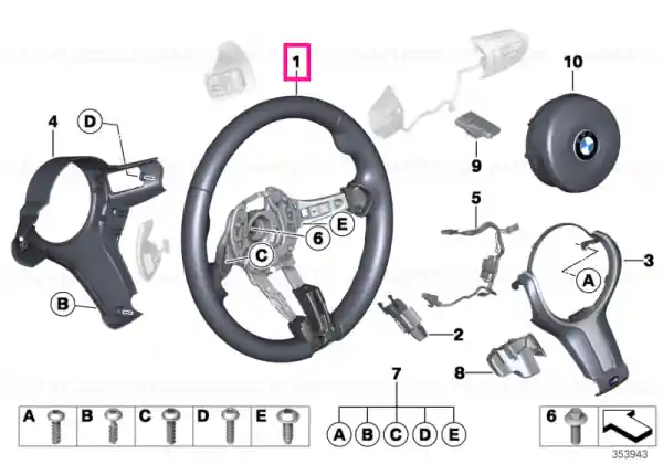 M Sports steering wheel leather - BMW Preț mic