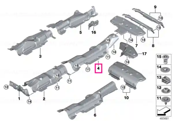 Doar azi Fuel tank heat insulation 2WD - BMW
