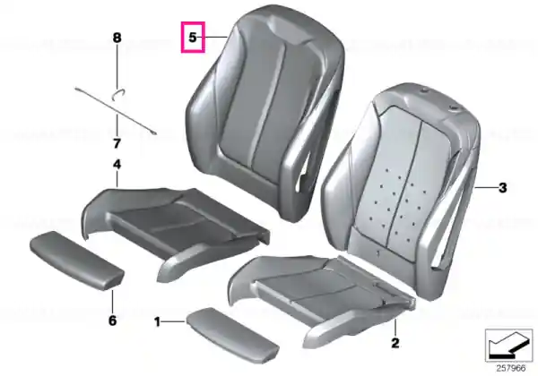 Capac spătar sport, piele, dreapta, SATTELBRAUN - BMW Preț mic