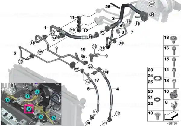Pressure pipe, front R134A - BMW Promoție