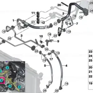 Ultima șansă Pressure pipe, front R1234YF - BMW
