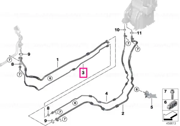 Pressure line, underfloor, part 1 - BMW Plată sigură