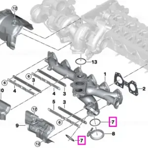 Garnitura galerie evacuare/turbina - BMW Seria 5 G30 G31, Seria 7 G11 G12, X5 G05, X6 G06, X7 G07 Ultima șansă