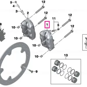 Brake caliper, left GOLD - BMW Motorrad Plată securizată