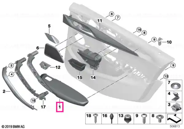 Livrare expres Armrest, rear left CANBERRABEIGE - BMW