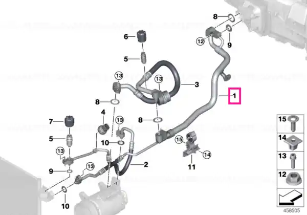 Refrigerant line, dual line R1234YF - BMW Preț redus