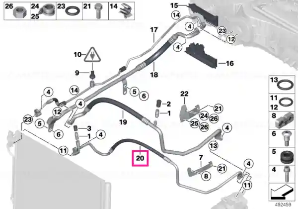 Cel mai vândut Pressure hose assy R1234YF - BMW