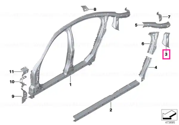 Livrare expres Tension band column C, left - BMW