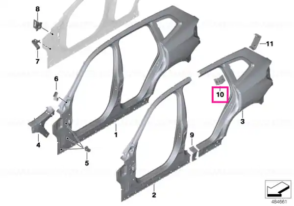 Cumpără acum Reinforcement plate, C-pillar, right - BMW
