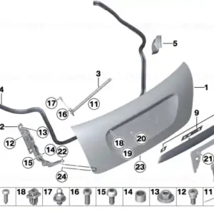 Trunk lid grip with key button GLANZSCHWARZ - BMW - Mini Comandă acum