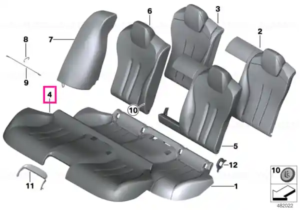 Calitate înaltă Husă scaun spate din piele LCEZ ZIMTBRAUN - BMW