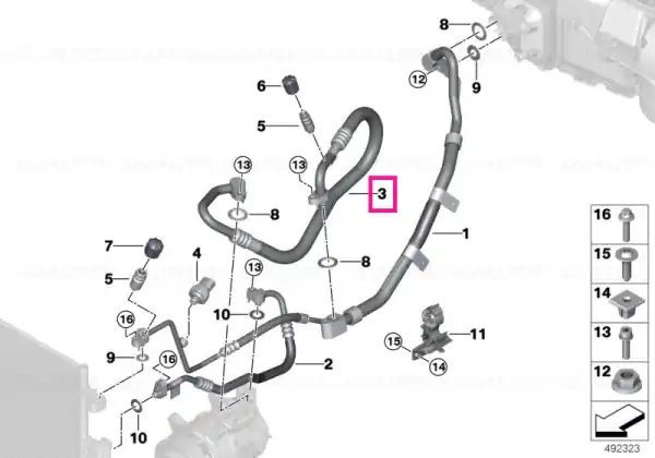 Conduct aspiraţie evaporator-compresor R134A - BMW Doar azi