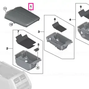 Armrest, leather, front middle ELFENBEINWEIß - BMW Cel mai bun preț