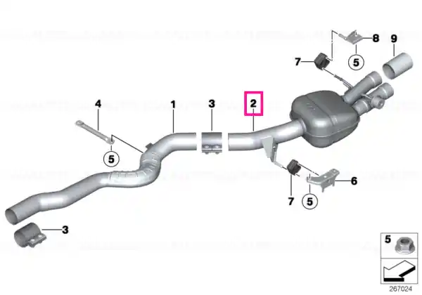Disponibil imediat Rear silencer, left, with exhaust flap - BMW