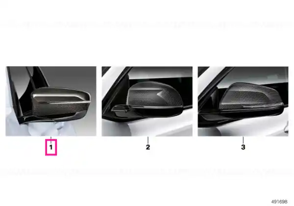 Livrare expres Outside mirror shroud, Carbon, LHD left M PERFORMANCE - BMW