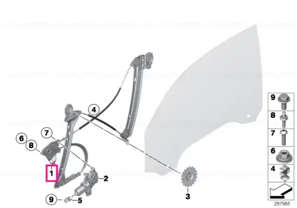 Cumpărături sigure Window lifter without motor,front right - BMW