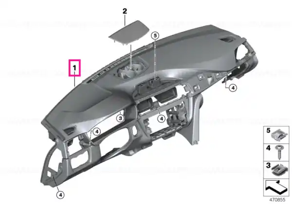 Reducere de preț Instrument panel SCHWARZ/ROT - BMW