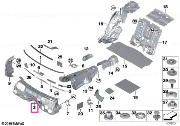 Mai ieftin Sound insulat., splash wall, upper part LHD - BMW