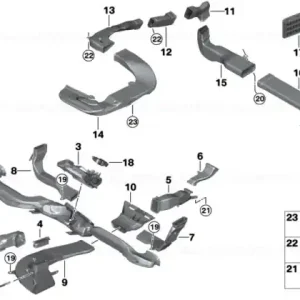 Air duct, left footwell - BMW Lichidare de stoc