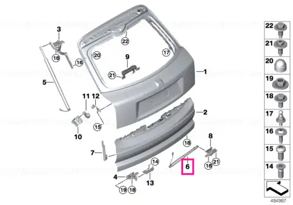 Premium Spindle drive trunk lid, lower - BMW