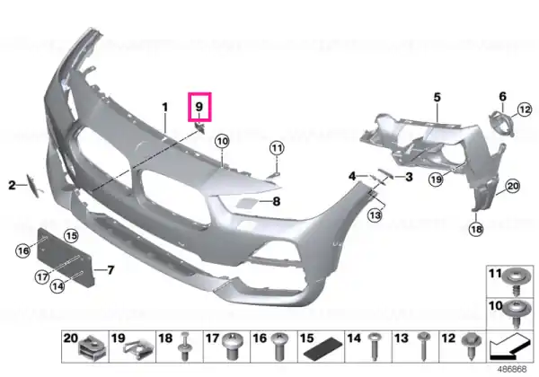 Ofertă limitată Set montaj senzor PDC/PMA fată - BMW