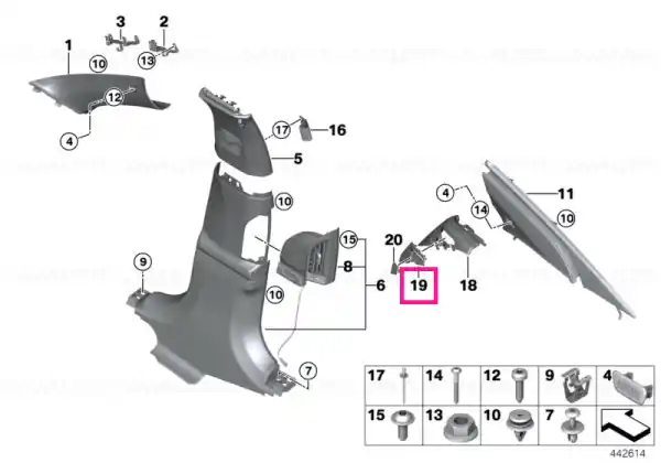 Cumpără online Ornament slot cenură stânga SCHWARZ - BMW