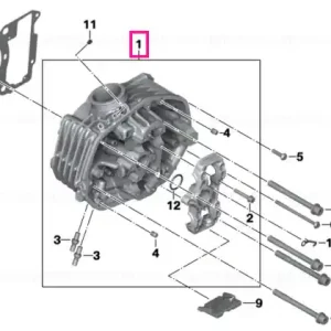 Right cylinder head, black - BMW Motorrad Nu rata