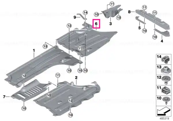 Calitate înaltă Undershield for tank, left - BMW