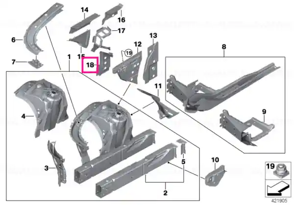 Crash reinforcement, right - BMW Nu rata