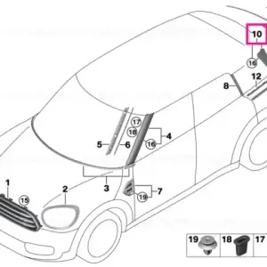 Disponibil imediat Acoperire coloană D stânga - BMW - Mini