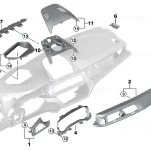 Acoperire tablou bord exterior dreapta SCHWARZ - BMW Lichidare de stoc