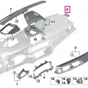 Acoperire dezapă lateral pasager SCHWARZ - BMW Retur ușor